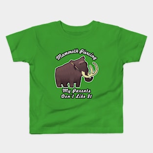 🦖 Rebellious Woolly Mammoth Loves His Mammoth Piercing Kids T-Shirt